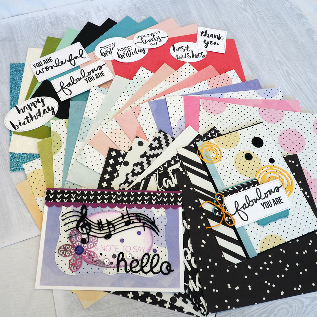 what's new - designer paper card & embellishment packs