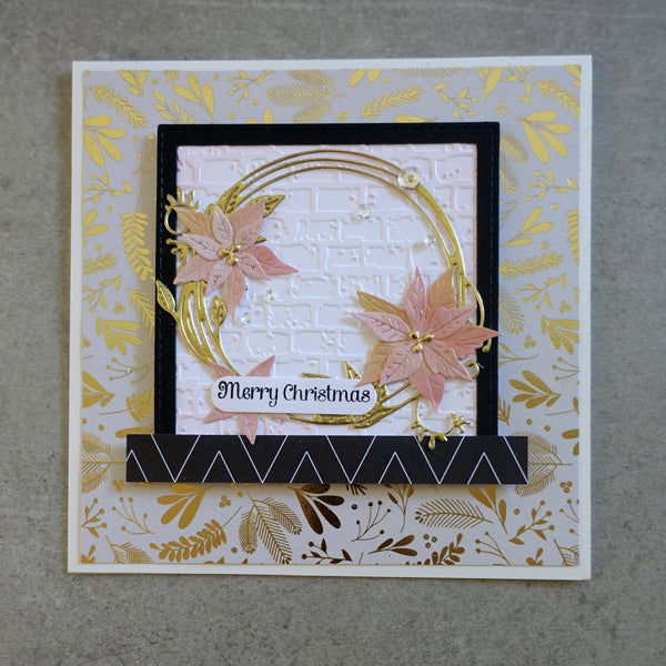 DCWV MERRY & BRIGHT CHRISTMAS ROSE GOLD FOIL DESIGNER CARD PAPER PACK 6X6 24 SHEETS CARDMAKING