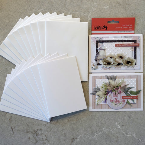 UNIQUELY CREATIVE WHITE RECTANGLE CARDS & ENVELOPES PACK OF 10 CARDMAKING UCE1811