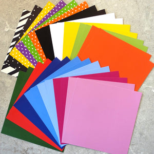 DCWV PAPER PACK 6"x6" MIXED BRIGHTS COLOURS 30 SHEETS BIRTHDAY MALE CARDMAKING