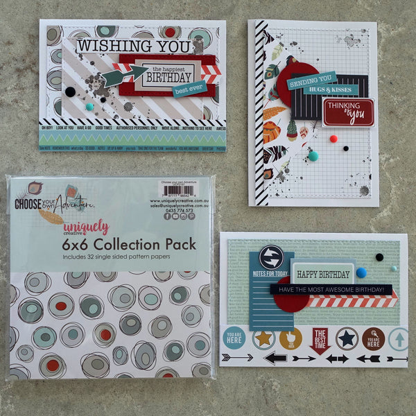 UNIQUELY CREATIVE CHOOSE YOUR OWN ADVENTURE 6X6 MINI COLLECTION PACK 32 SHEETS MALE CARDMAKING UCP2197
