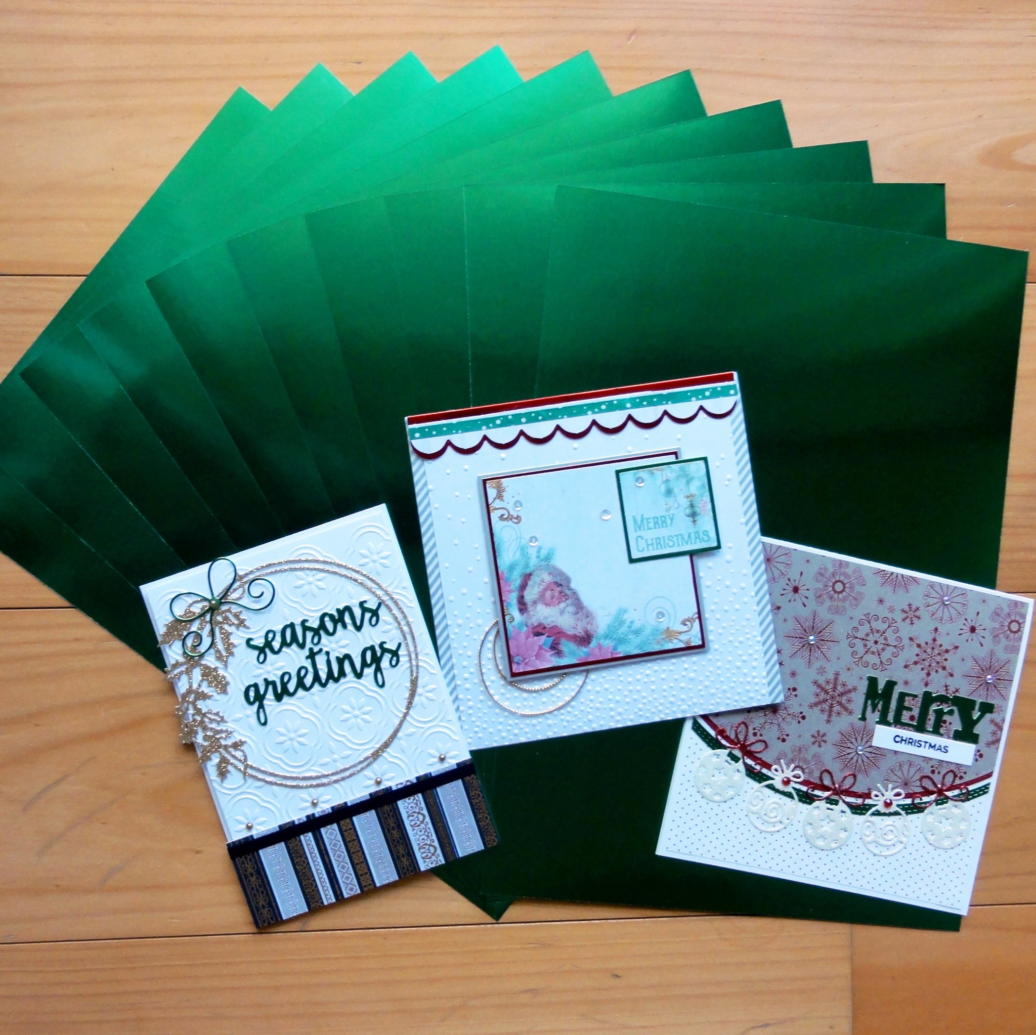 FOIL MIRROR CARD A4 GREEN 275 GSM 10 SHEETS CHRISTMAS BIRTHDAY CELEBRATION CARDMAKING