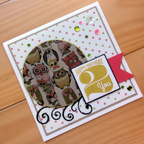 CARD PAPER A5 PACK OWLS N LIME DESIGNER CARDMAKING 20 SHEETS