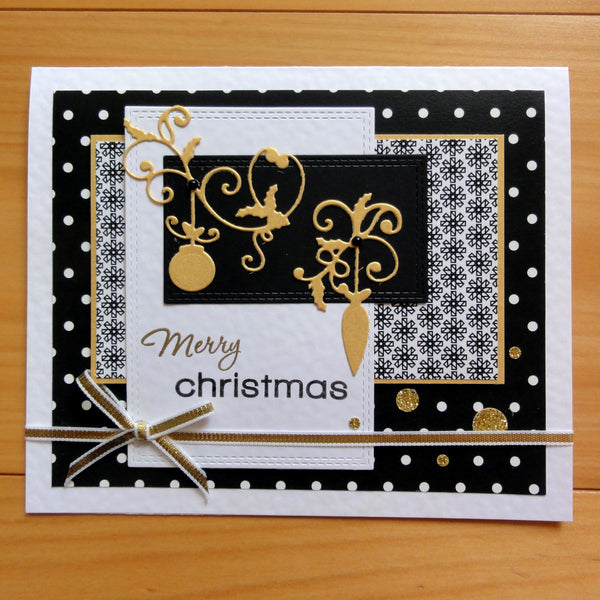 CHRISTMAS "SNOW NIGHT" CHRISTMAS BLACK GOLD WHITE A5 CARD PAPER PACK 20 SHEETS CARDMAKING
