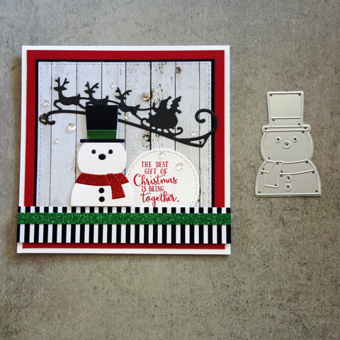 shopaperartz SNOWMAN MINI CHRISTMAS PAPER PIECING TAG CARD CUTTING DIE CARDMAKING